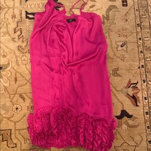 Aqua Pink Ruffle Mini Dress